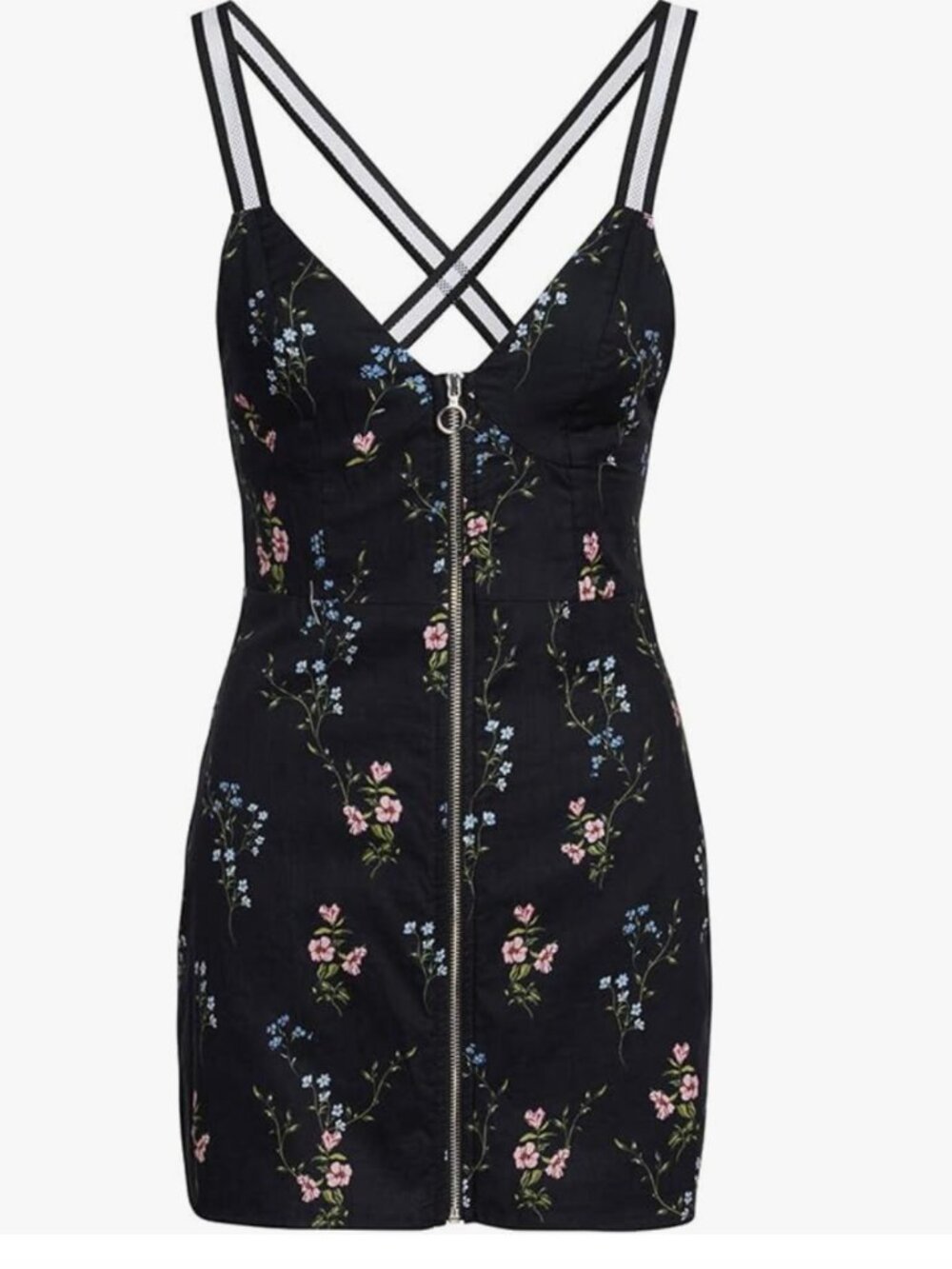 For‎ Love & Lemons Floral Zip Front Mini Dress Size S - Picture 6 of 8